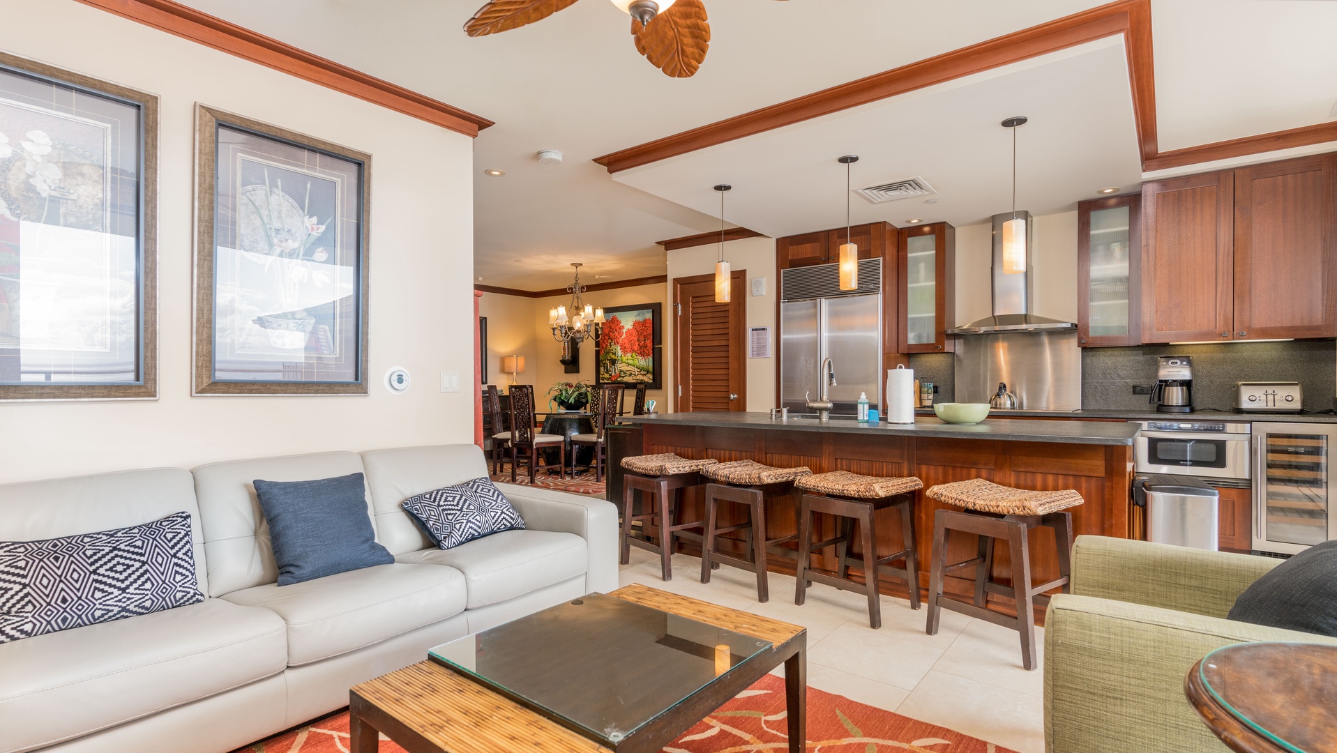 Kapolei Vacation Rentals, Ko Olina Beach Villas O905 - Sit back with a glass of wine or coffee and compliments to the chef.