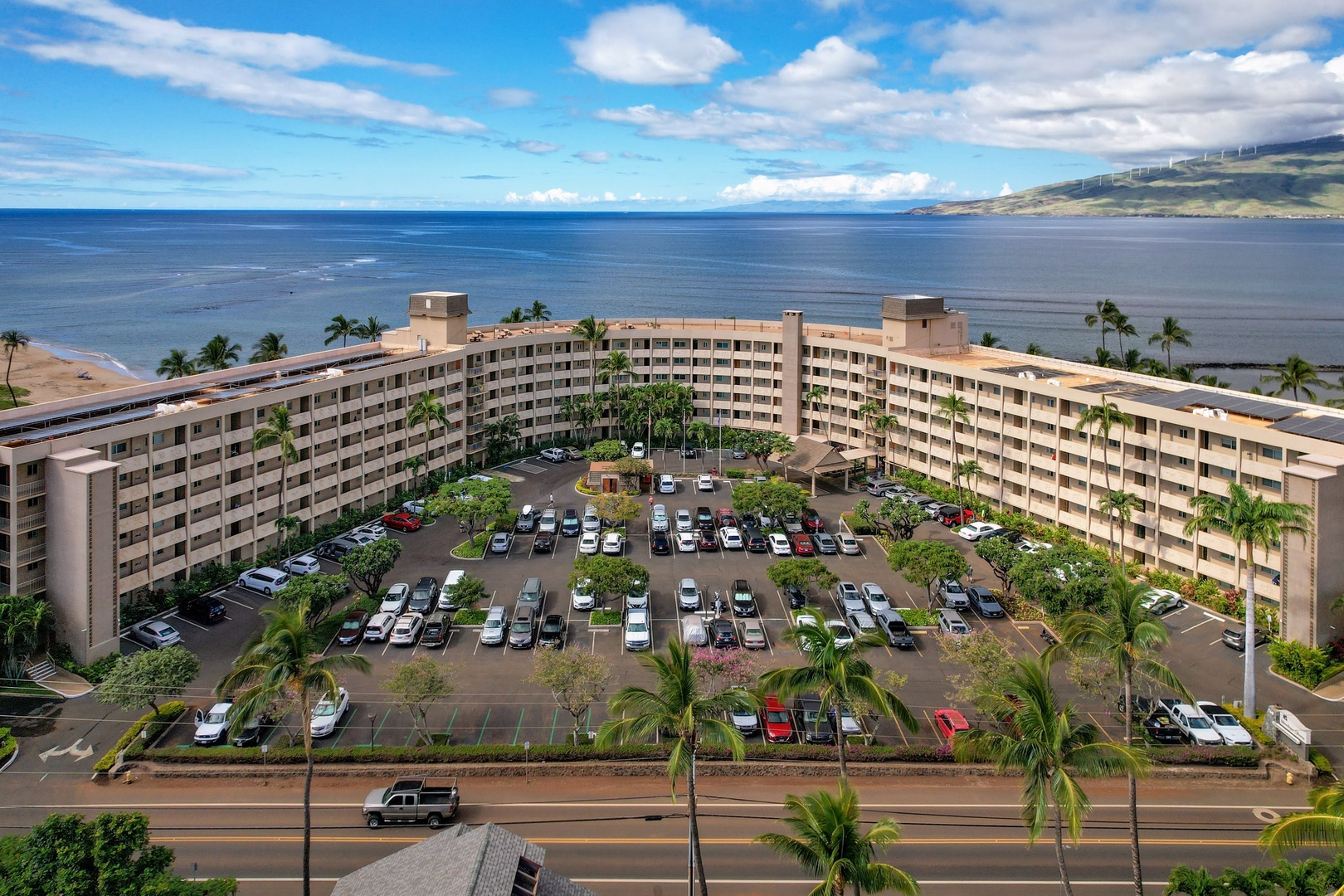 Kihei Vacation Rentals, Menehune Shores 420 - On the ocean side, the view is open water straight out to the far mountains.