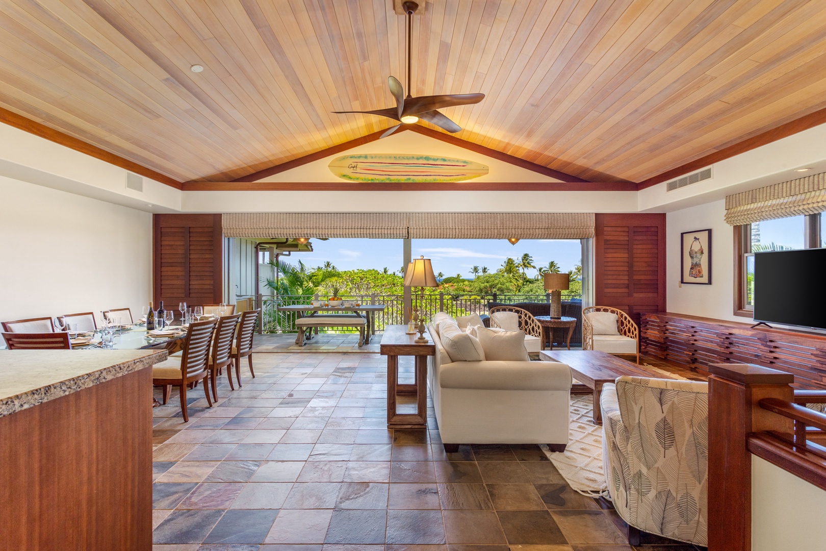 Kailua Kona Vacation Rentals, OFB 3BD Ka'Ulu Villa (129D) at Four Seasons Resort at Hualalai - Immaculate split level luxury villa with open floor plan and vaulted ceilings.