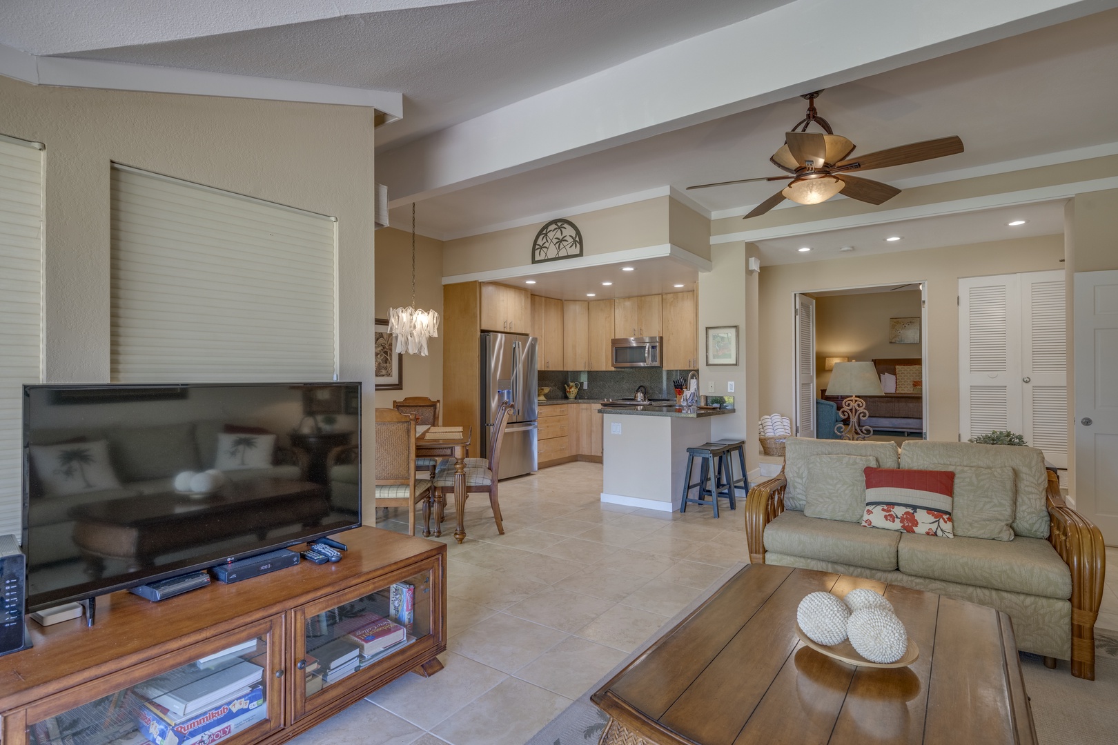 Lahaina Vacation Rentals, Kapalua Golf Villas 14P1-2 - Bright, open-concept living space with golf course views and ample room to gather after island adventures.