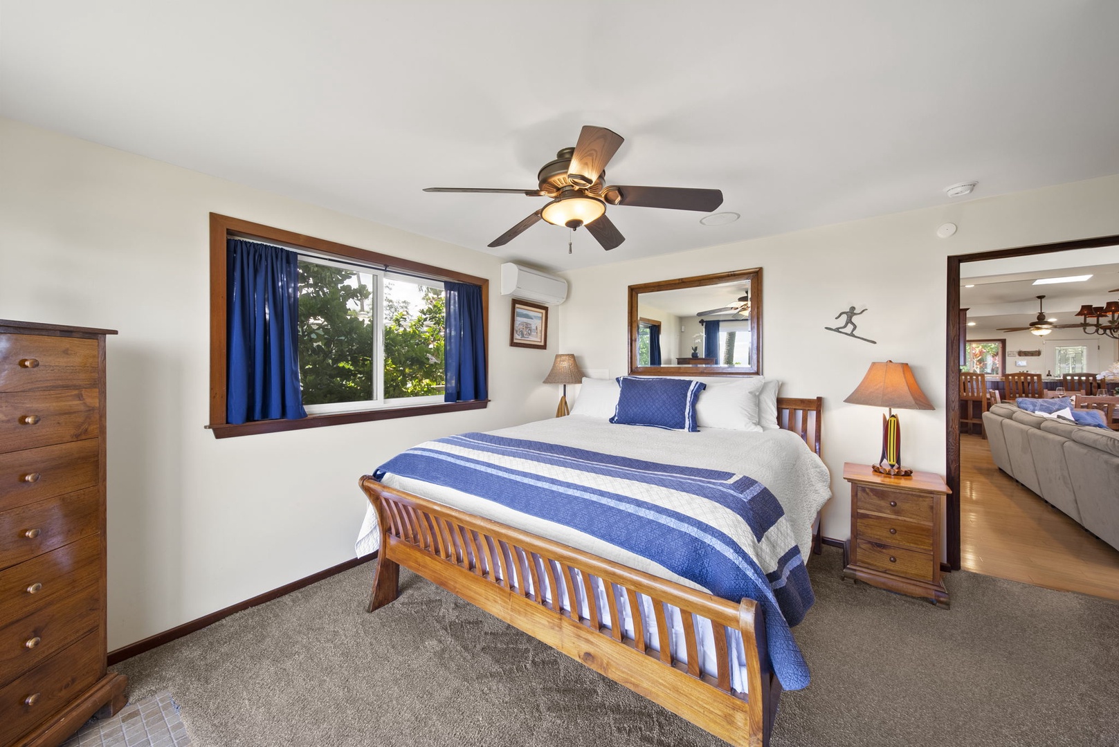 Waialua Vacation Rentals, Hale Oka Nunu - This bedroom is equipped with a queen bed