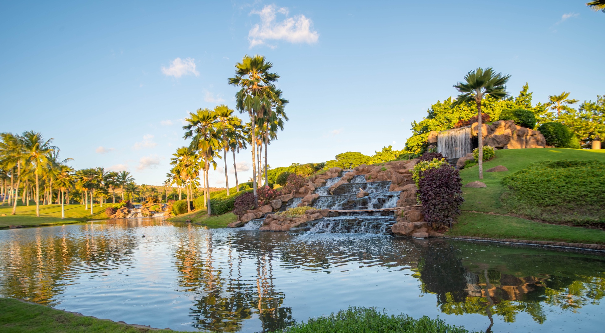 Kapolei Vacation Rentals, Coconut Plantation 1074-1 - Waterfall at the 12th tee of the Ko Olina Golf Course.