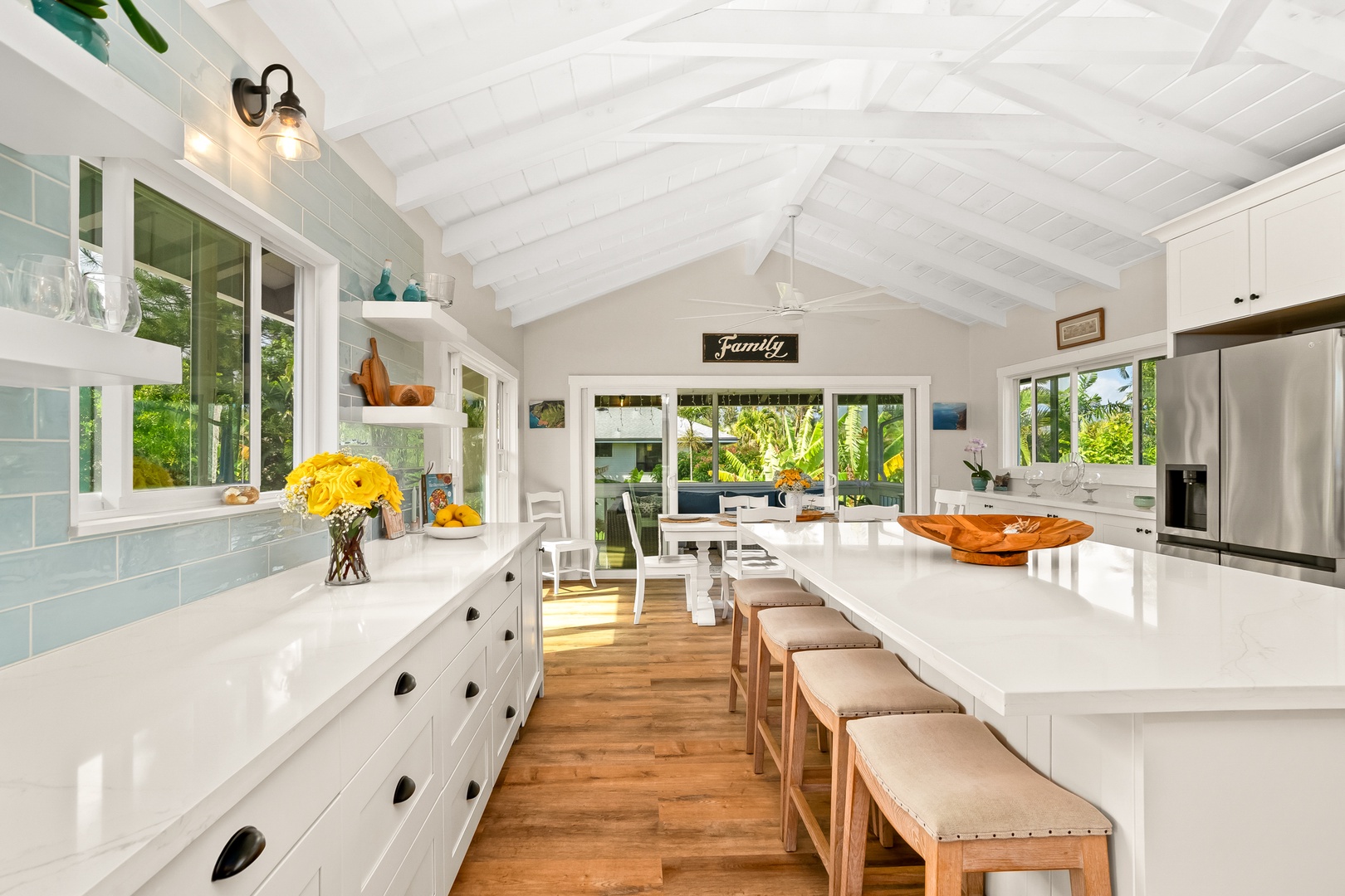 Princeville Vacation Rentals, Ola Hou - Main House - Elegant and functional kitchen setup, perfect for creating unforgettable meals.