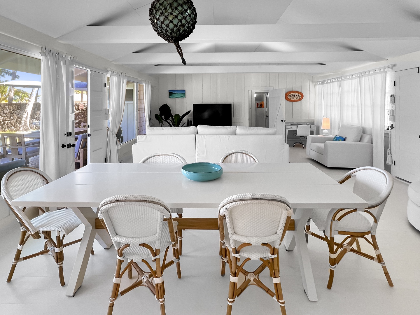 Kailua Vacation Rentals, Kai Mele - Tv space and dining space blend in a beautiful and bright open concept style
