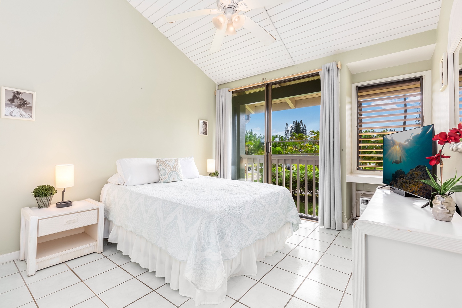 Kahuku Vacation Rentals, Ilima West Kuilima Estates #18 at Turtle Bay - Main bedroom with access to the lanai area.