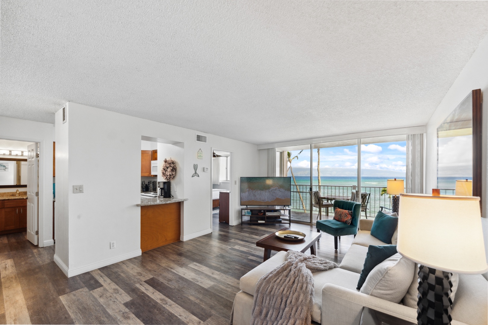 Lahaina Vacation Rentals, Royal Kahana 308 - Ocean light fills Royal Kahana 308’s living room, bringing calm to every corner.