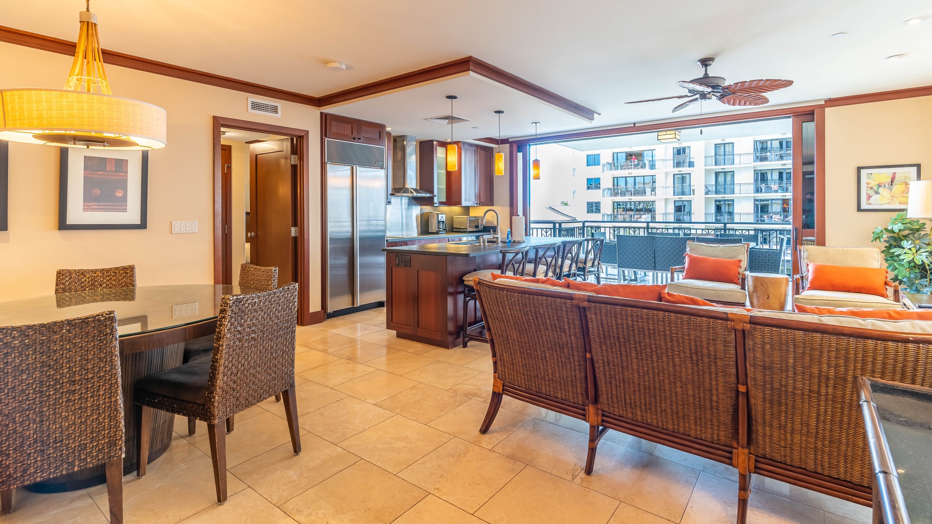 Kapolei Vacation Rentals, Ko Olina Beach Villas O521 - Enjoy a drink with the best views and generous space.