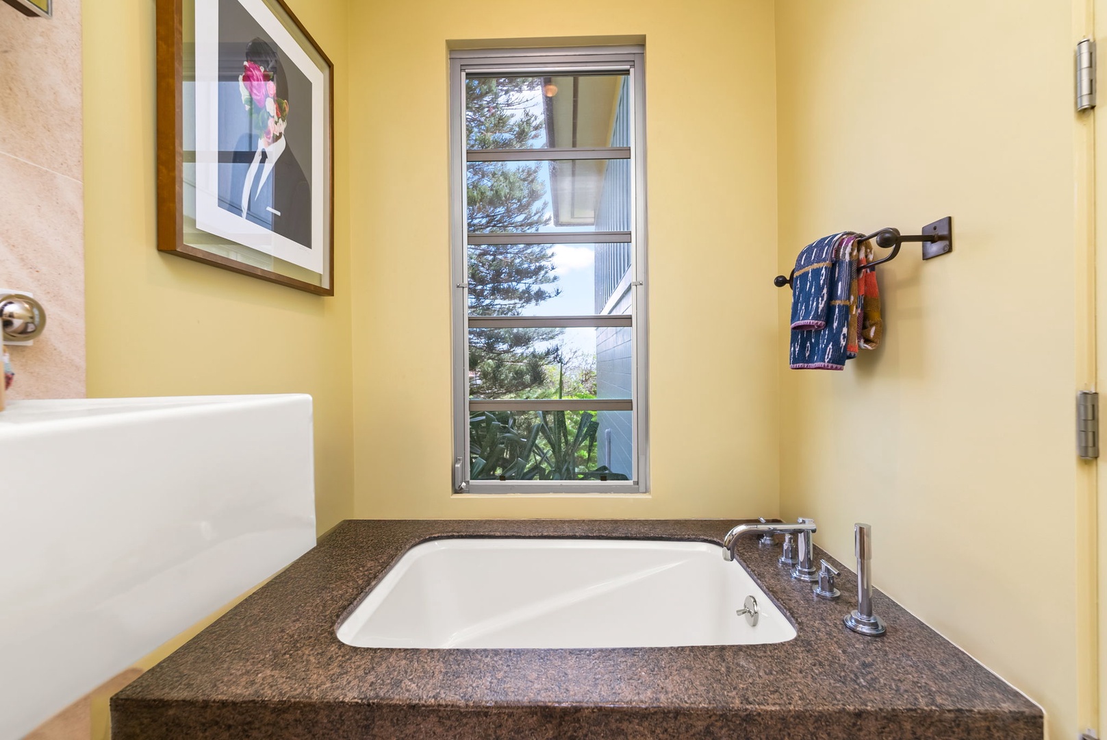 Honolulu Vacation Rentals, Kahala Hills Estate - Soak and unwind in the deep soaking tub with garden views and natural light.
