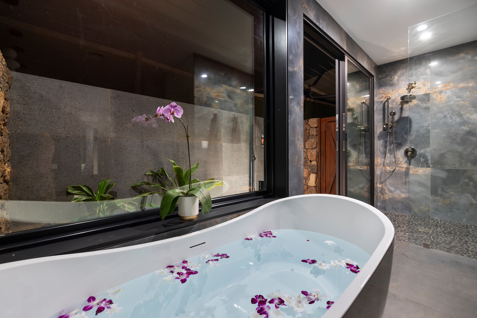 Koloa Vacation Rentals, Hale o ka Nene - End each evening with a luxurious soak beneath the stars, wrapped in pure relaxation and comfort.