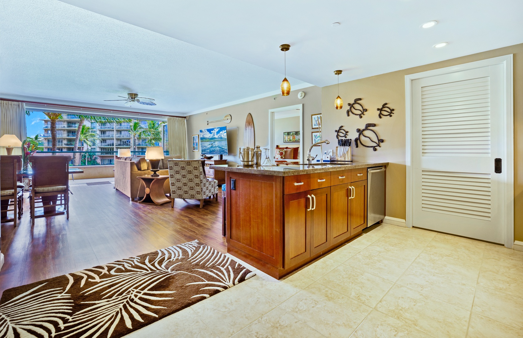 Lahaina Vacation Rentals, Honua Kai Konea 204 - An open floor plan seamlessly connects the living, dining, and kitchen areas, making it ideal for socializing and entertaining.