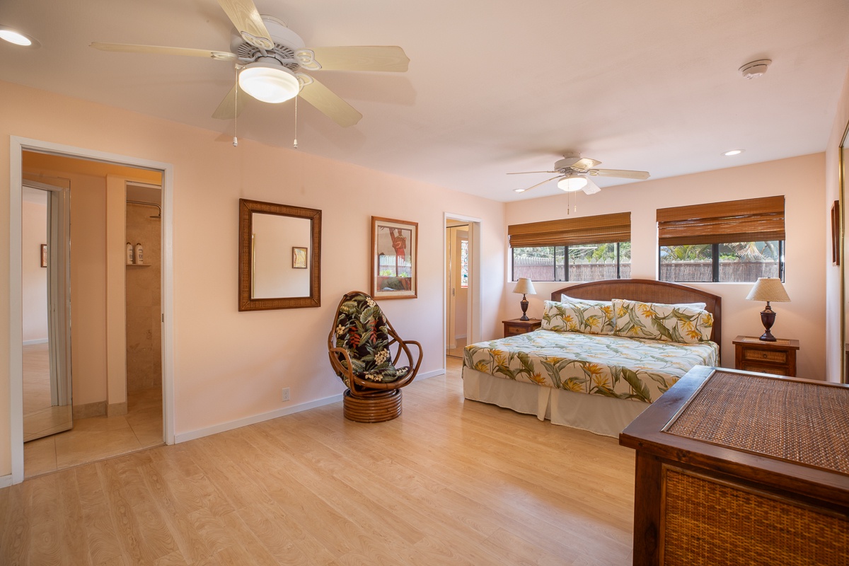 Kamuela Vacation Rentals, Honu Ohana- Puako 59 - Pool House Bedroom with Ensuite