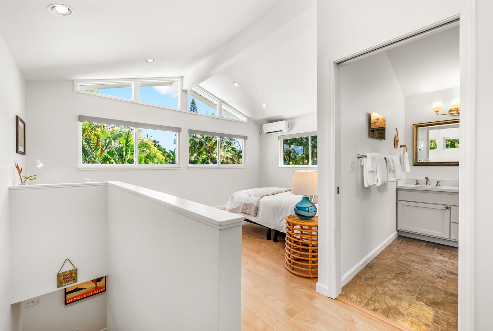 Kailua Vacation Rentals, Nohie Lanikai - A modern and open loft area leading to a beautifully designed bathroom space.