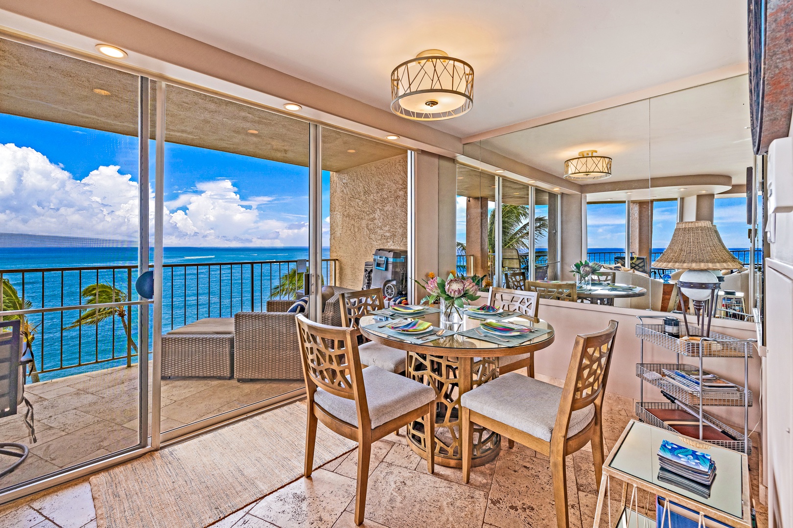 Lahaina Vacation Rentals, Royal Kahana 610 - Enjoy your meals with a stunning ocean view from this bright and inviting dining area.