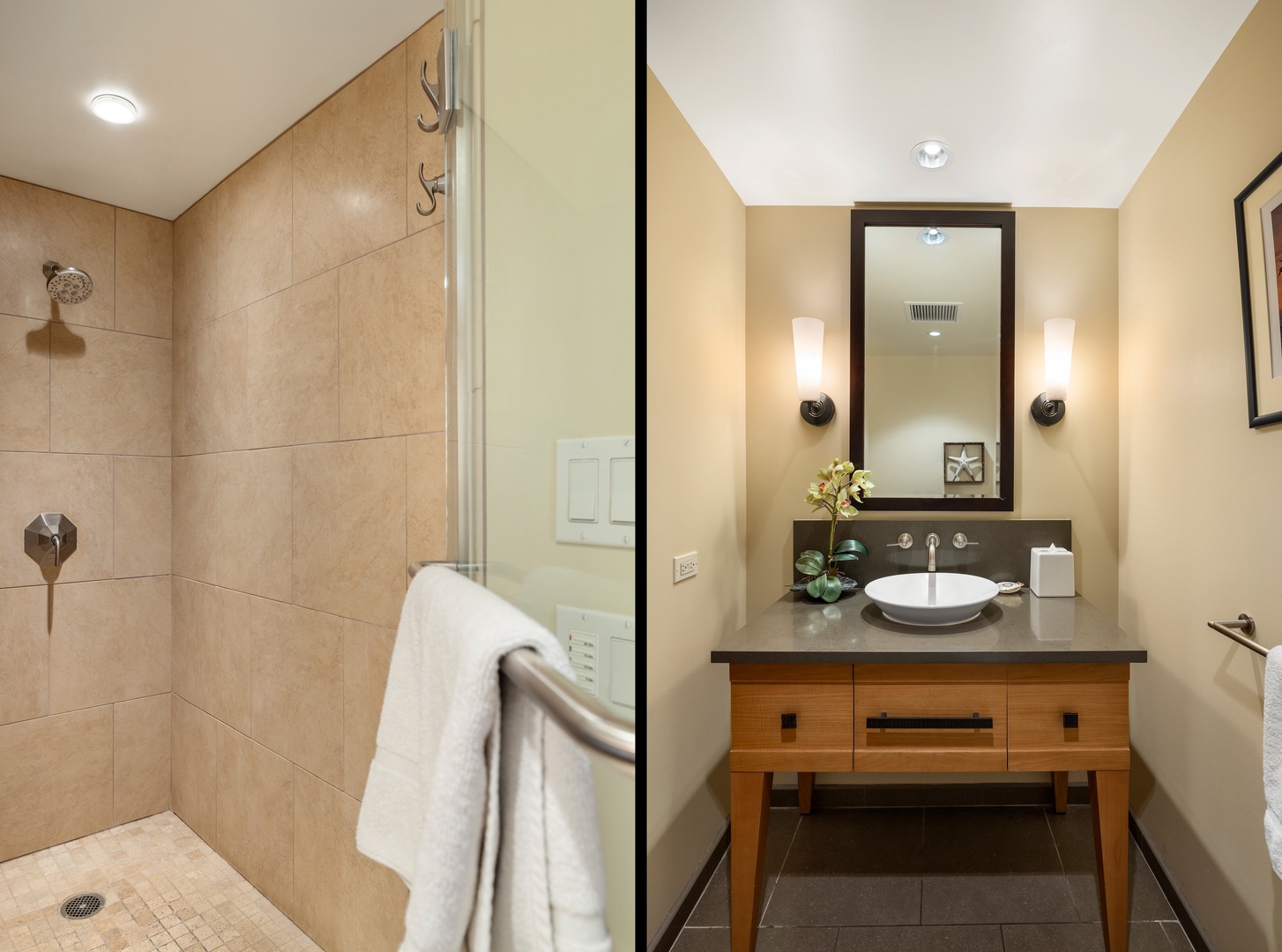 Kapolei Vacation Rentals, Ko Olina Beach Villas O805 - The shared bath with a walk-in shower.