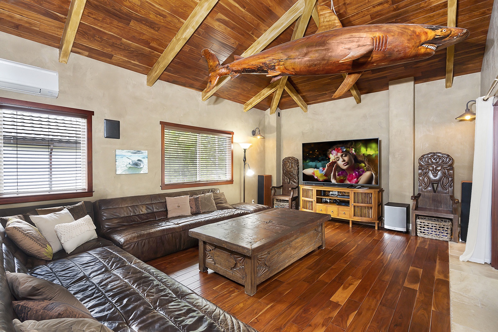 Kailua Kona Vacation Rentals, Mermaid Cove - Air conditioned media room, with 80in smart TV