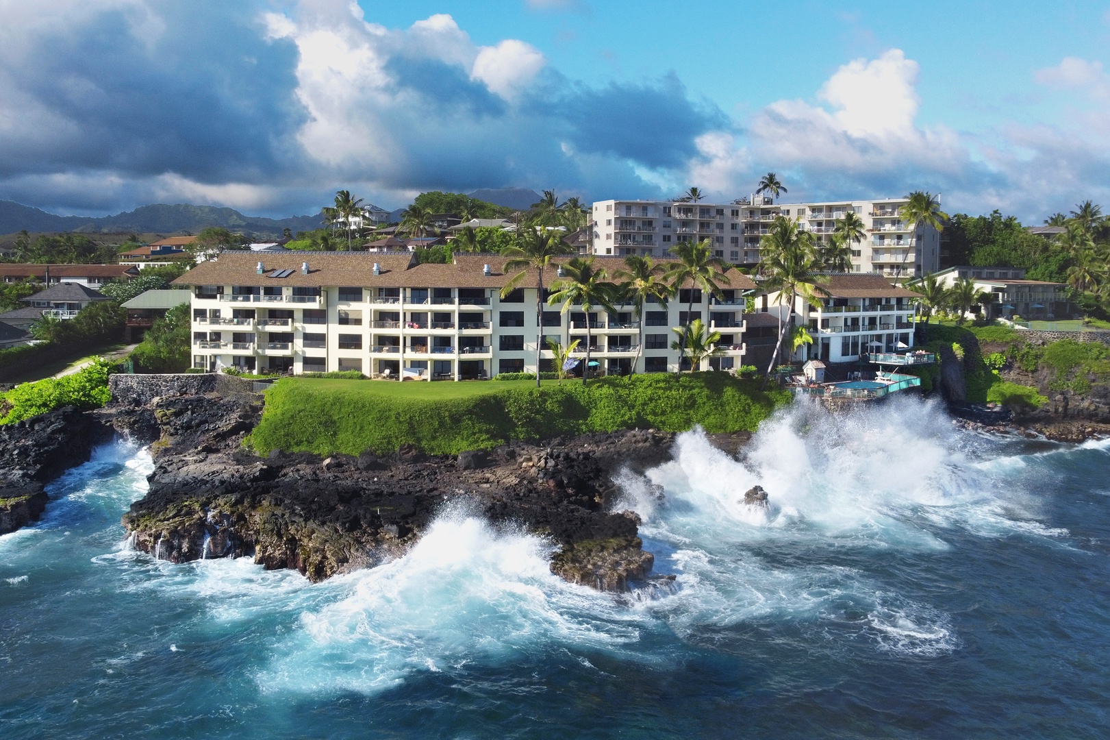 Koloa Vacation Rentals, Poipu Shores A206 - Aerial of Poipu Shores