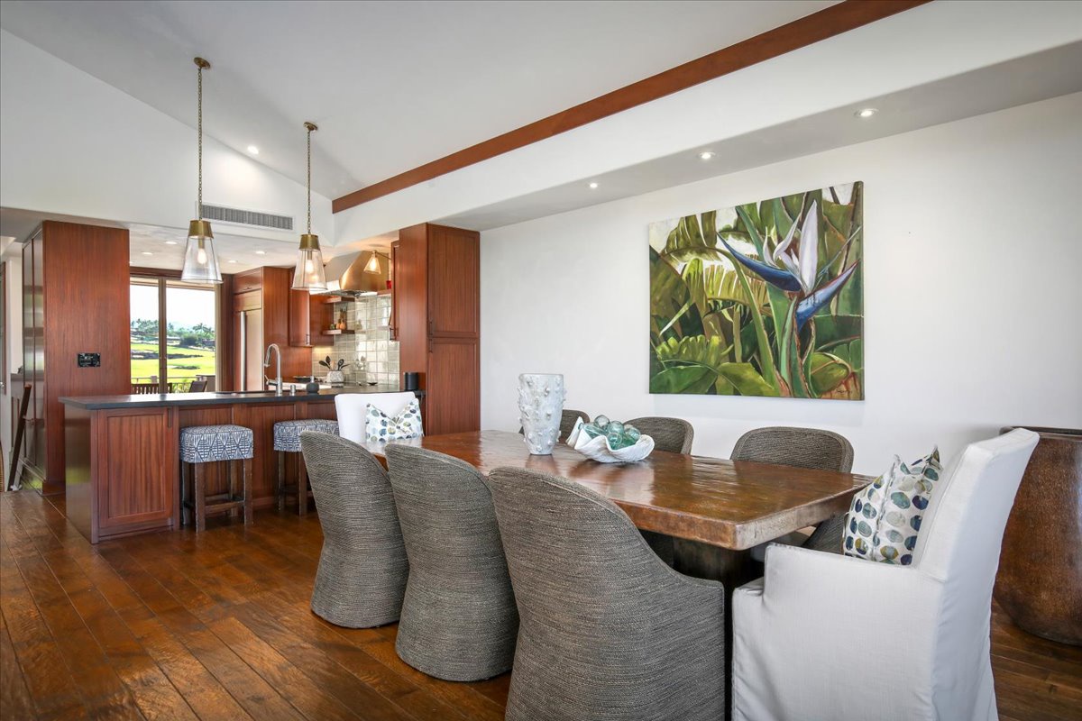 Kailua Kona Vacation Rentals, 3BD Ka'ulu Villa (129B) at Hualalai Resort - Savor your meals in the dining area with table for eight.