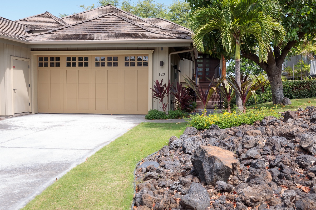 Kamuela Vacation Rentals, Mauna Lani KaMilo #123 - Secure garage where you'll find bicycles, helmets, beach chairs, umbrellas, and for the beach lovers there's boogie boards, noodles and beach toys.