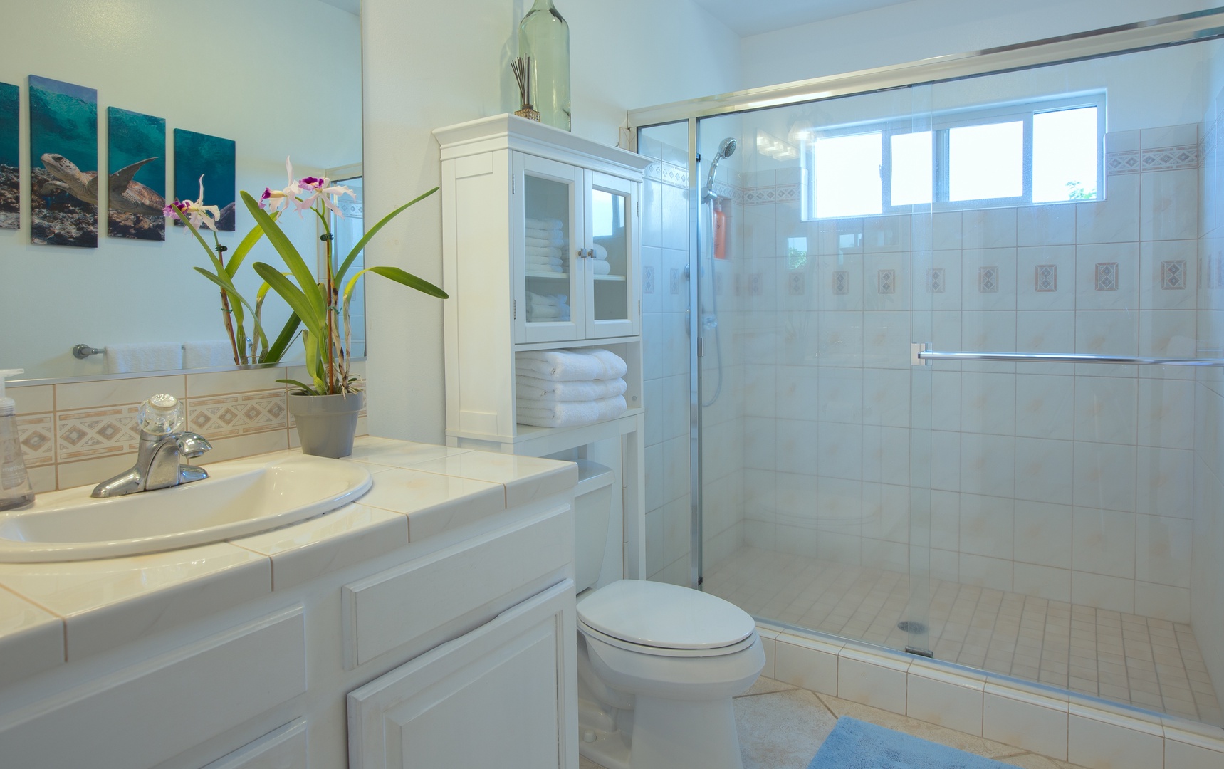 Kailua Kona Vacation Rentals, 7 C's Kona (Big Island) - The bright and spacious second bathroom is right off the second and third bedrooms in the hallway.