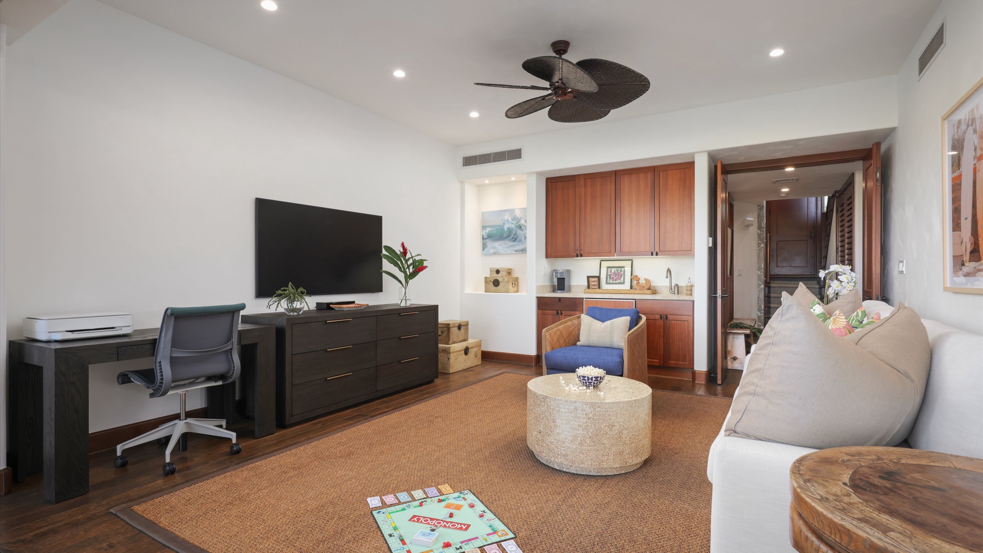 Kailua Kona Vacation Rentals, 3BD Ka'ulu Villa (129B) at Hualalai Resort - A dedicated workstation to stay productive while away.