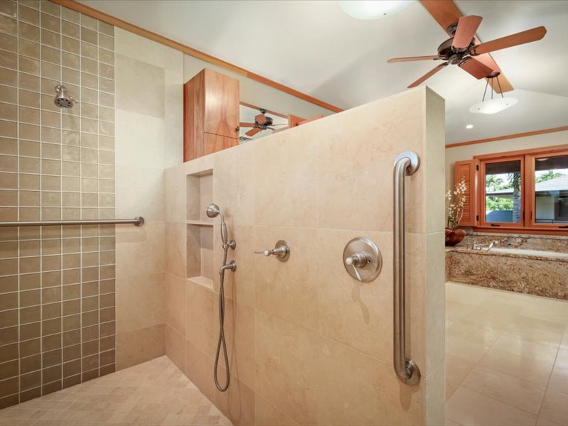 Kamuela Vacation Rentals, 5BD Estate Home at Mauna Kea Resort - 1st Primary Bathroom Shower (2nd flr)