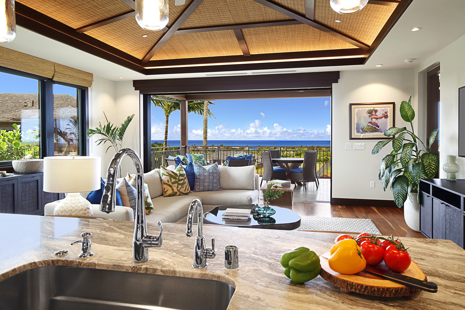 Koloa Vacation Rentals, Kukui'ula Villa #8 - Prep your meals in the Kitchen with Ocean view