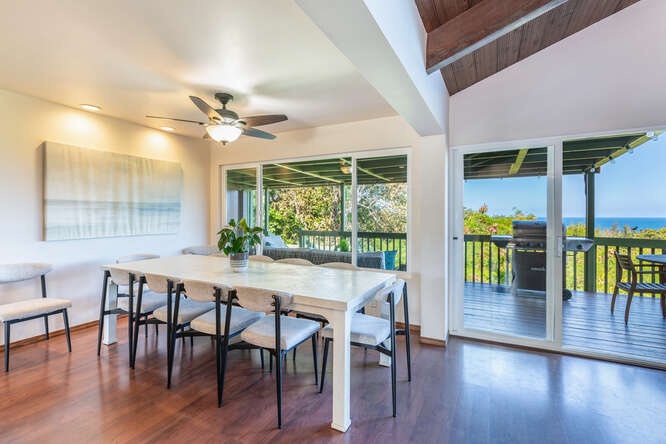Princeville Vacation Rentals, Hale Ohia - Dining table with seating for 10 makes this home the perfect spot for large families or friends to come together