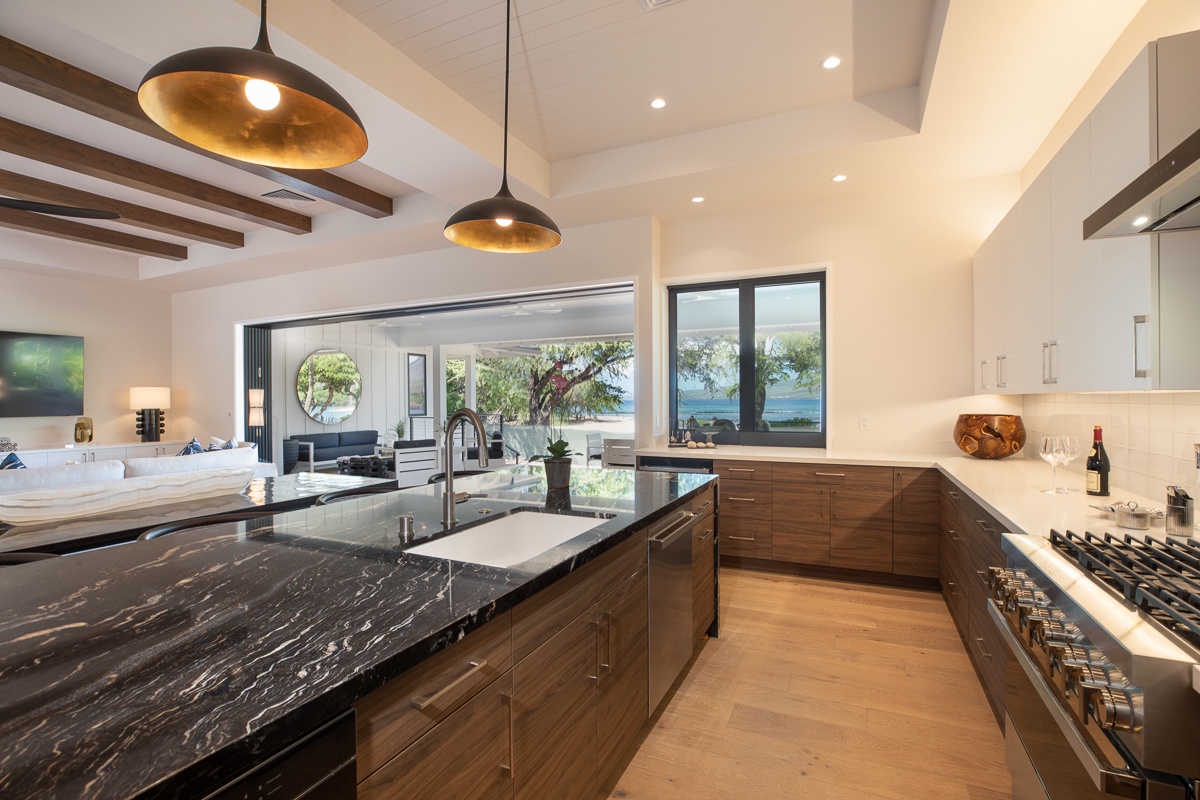 Kamuela Vacation Rentals, Puako Beach Getaway - Our kitchen, adorned with top-of-the-line appliances, is ready to handle any gastronomic challenge you bring.