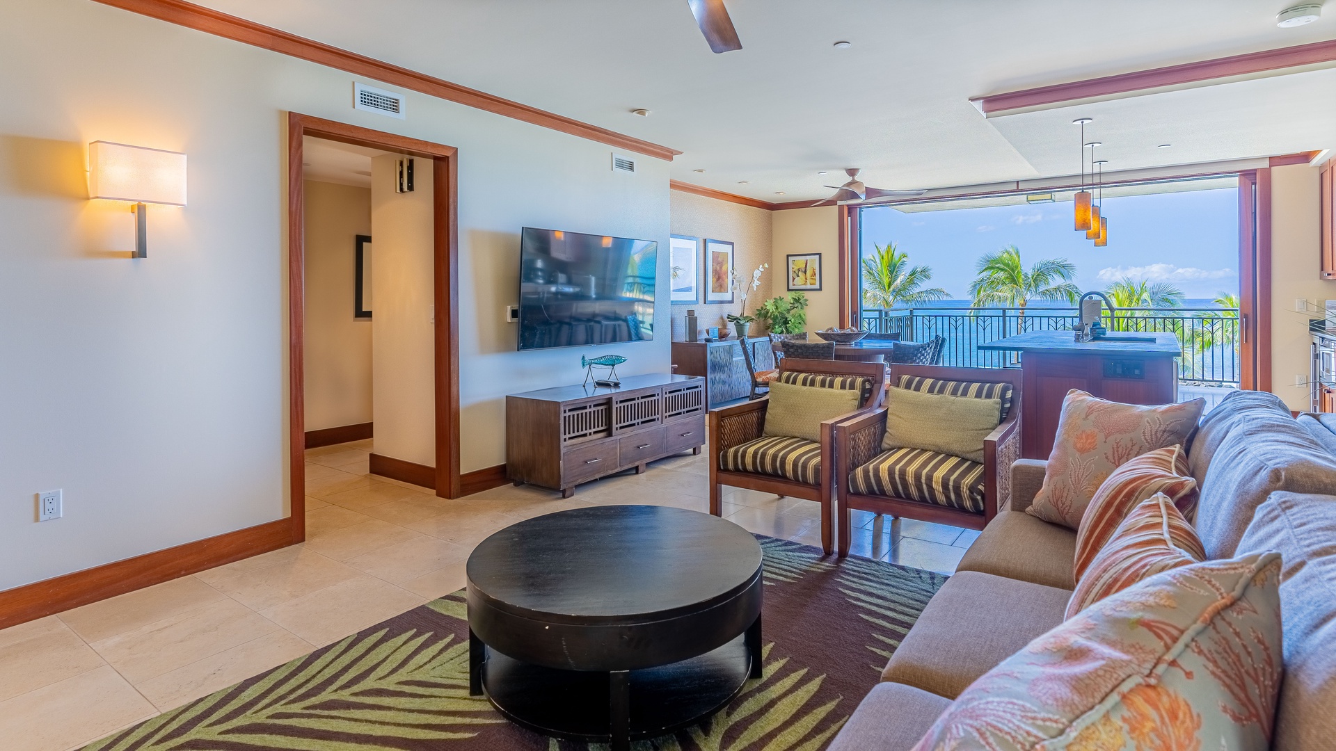 Kapolei Vacation Rentals, Ko Olina Beach Villas B410 - Your spacious and fully furnished living area.