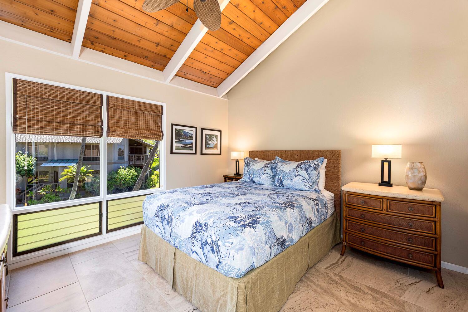 Kailua Kona Vacation Rentals, Kanaloa at Kona 3303 - Relax in the spacious bedroom with views of the garden.