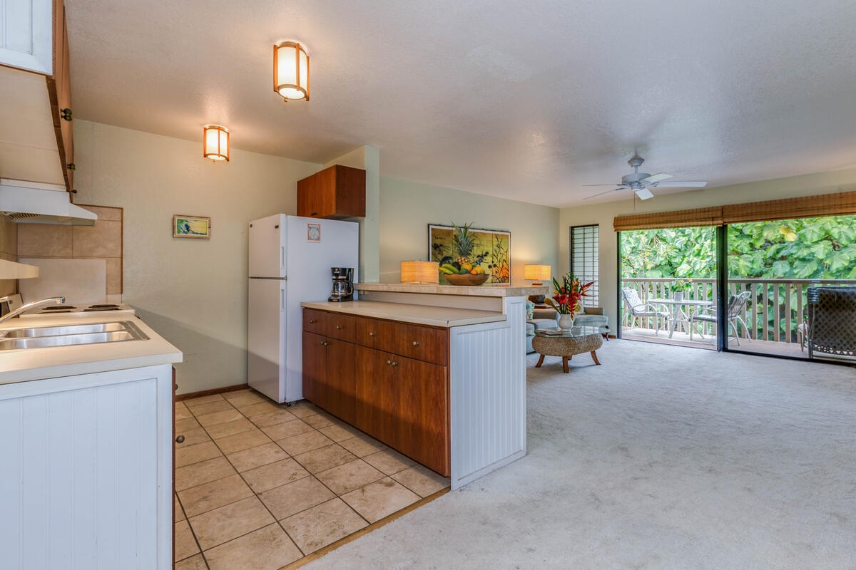 Koloa Vacation Rentals, Waikomo Streams 121 - Kitchen / Living room