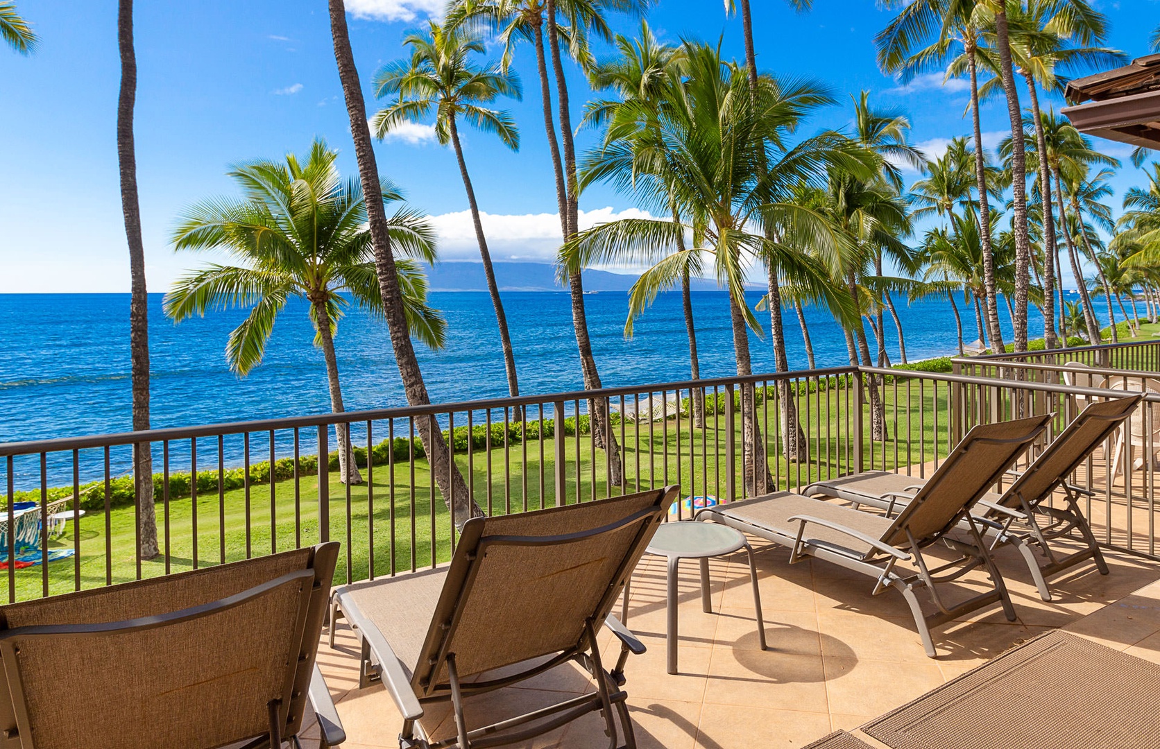 Lahaina Vacation Rentals, Puamana 240-3 - Lounge in style while gazing out at the tranquil blue waves.