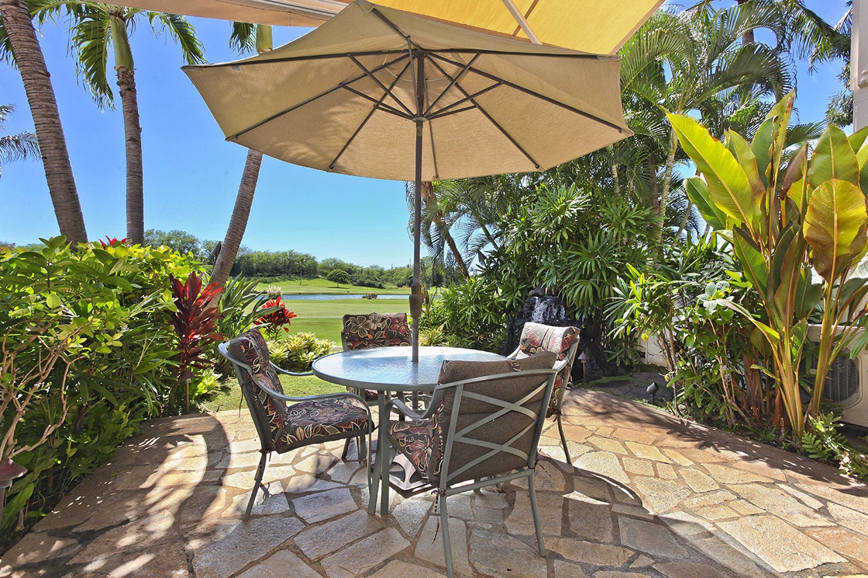 Kapolei Vacation Rentals, Fairways at Ko Olina 22H - The enchanting lanai where you can dine al fresco with panoramic views.