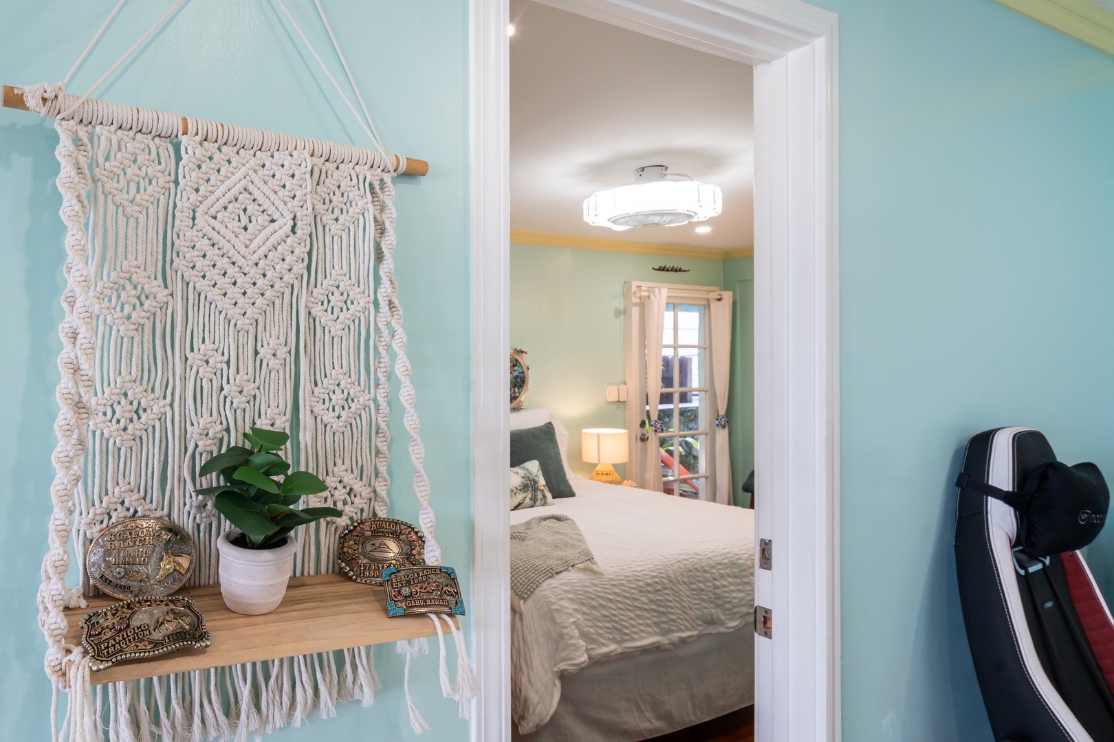 Hauula Vacation Rentals, Private Beach Paradise - Soft, light-filled bedroom with calming textures and a peaceful, private retreat.