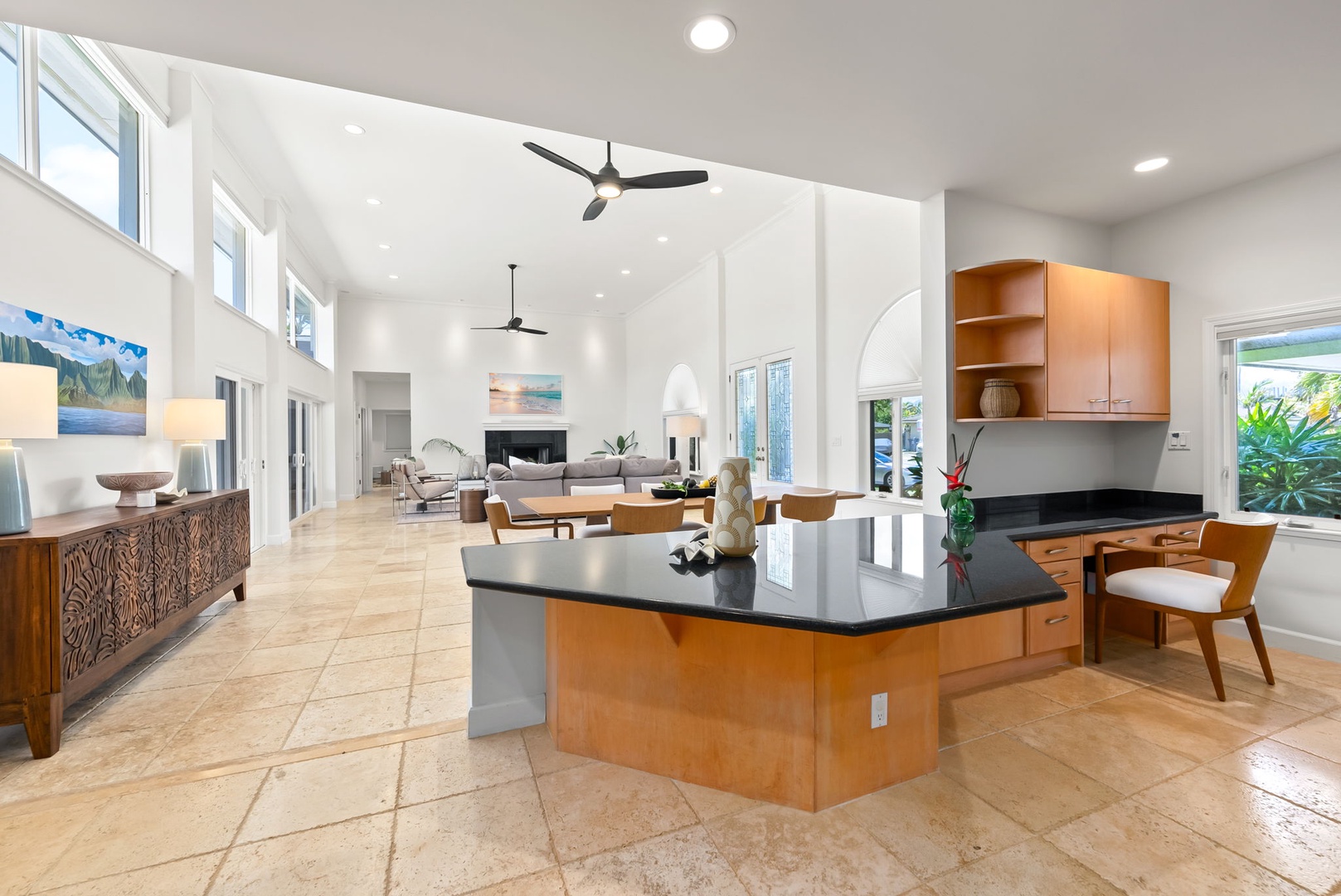 Kailua Vacation Rentals, Kailua Beach House - Open kitchen island perfect for prepping snacks or chatting with friends.