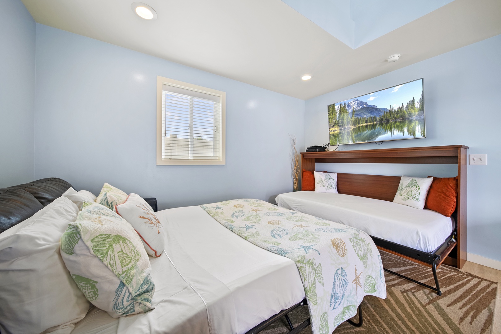 Waialua Vacation Rentals, Waialua Beachfront Estate - Sofa that can pull into a queen sleeper