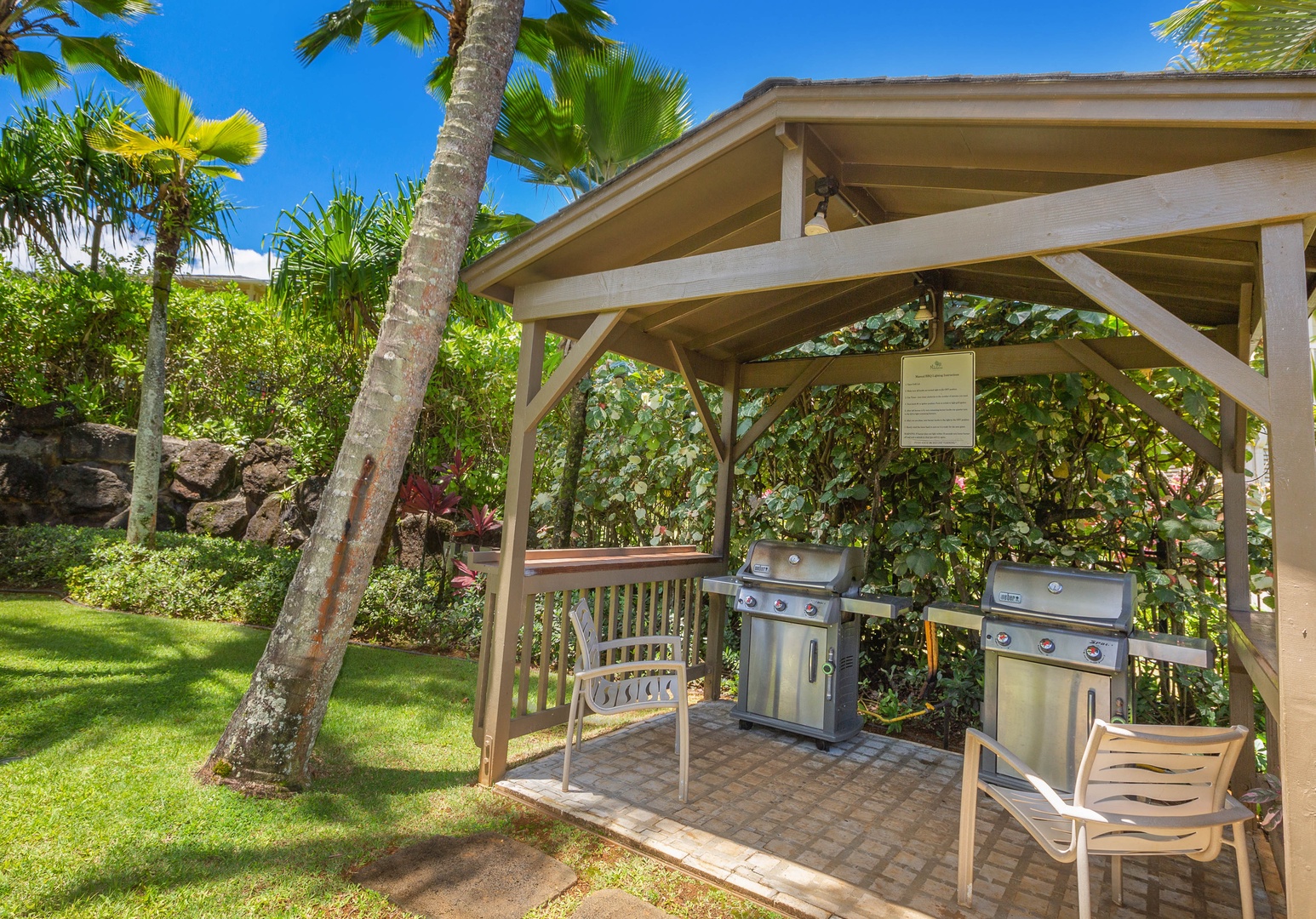 Princeville Vacation Rentals, Pualani Villa - Outdoor BBQ pavilion, perfect for grilling and gathering.