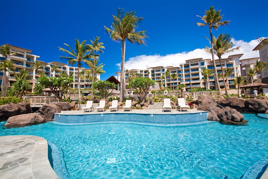 Kapalua Vacation Rentals, Ocean Dreams Premier Ocean Grand Residence 2203 at Montage Kapalua Bay* - Fantastic Free-Form Pool and Sun Bathing Areas