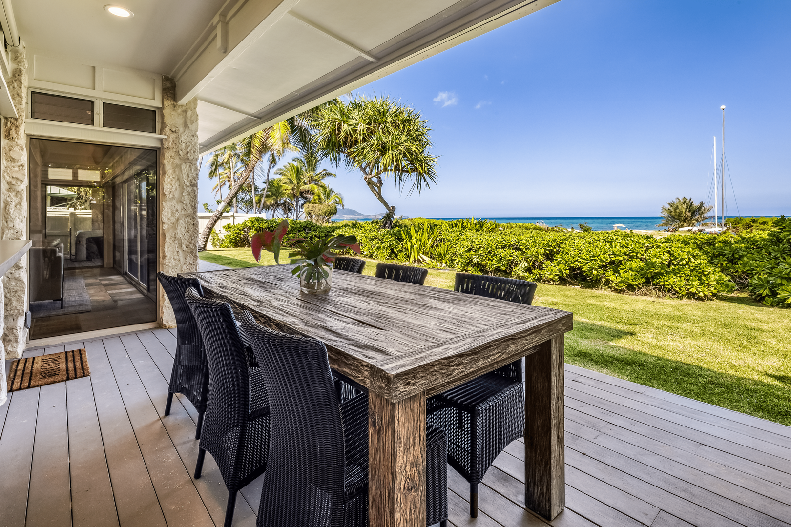 Kailua Vacation Rentals, Na Makana Villa - Take in beautiful sea views from the roomy outdoor dining area with seating for six