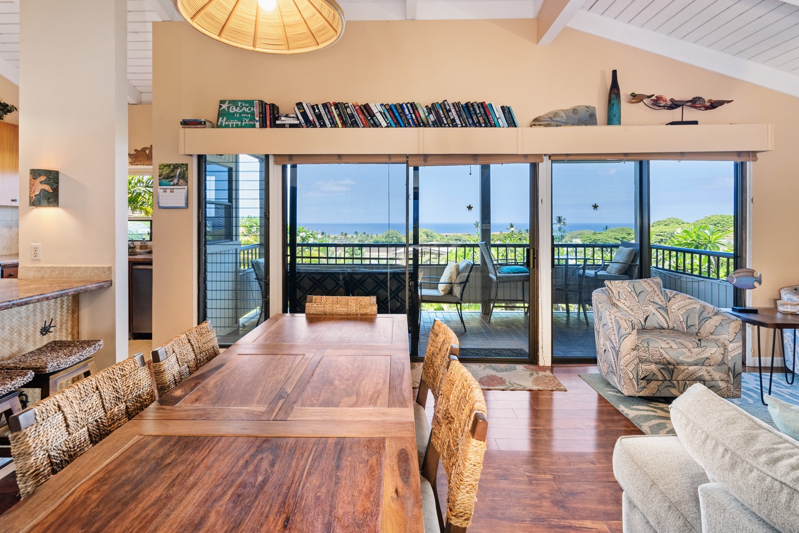 Kihei Vacation Rentals, Wailea Ekolu 204 - Dining and living open into one another, sliding doors pulling the coast right inside.