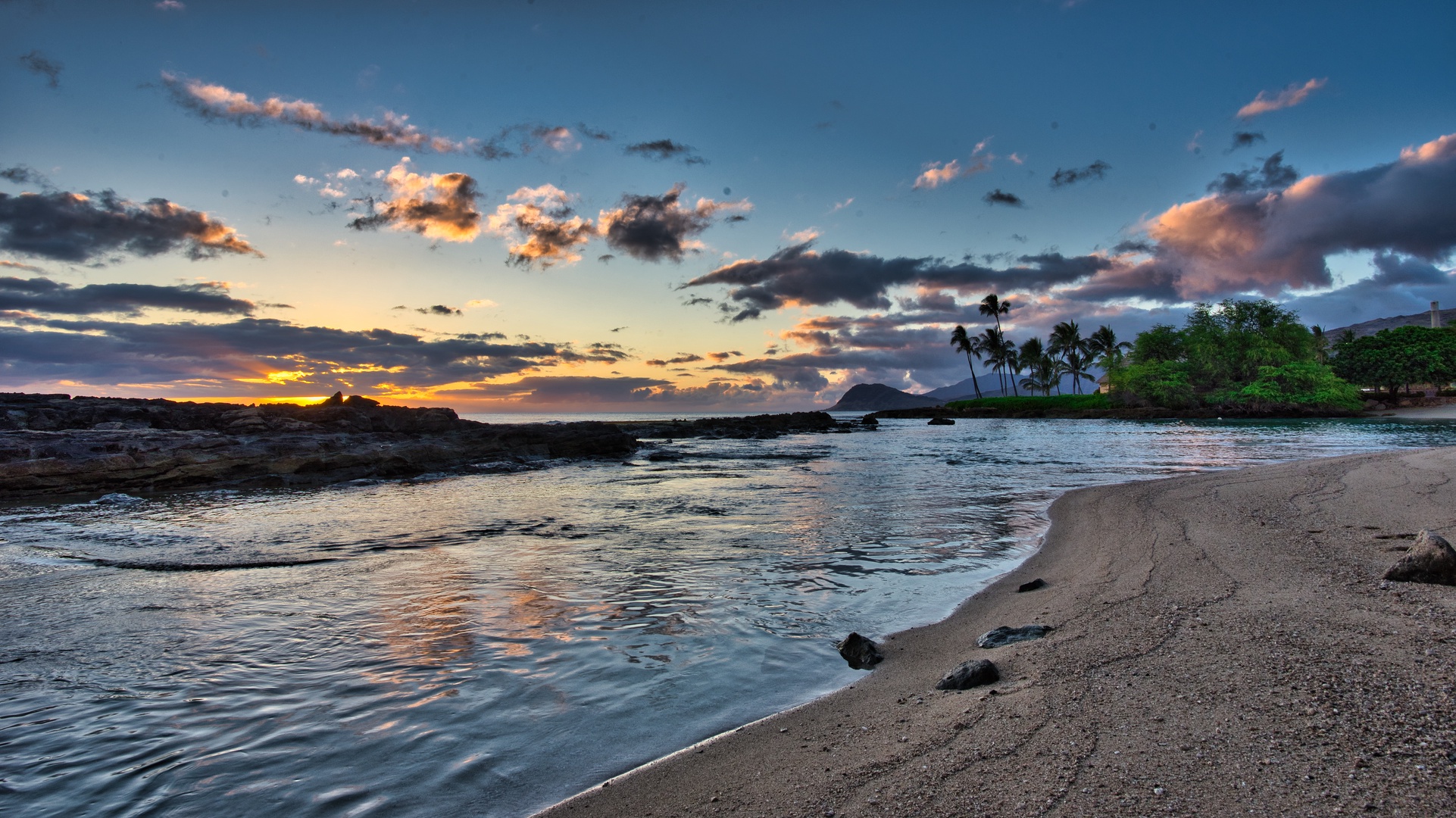 Kapolei Vacation Rentals, Fairways at Ko Olina 20G - Picturesque skies over sand weathered rock formations.