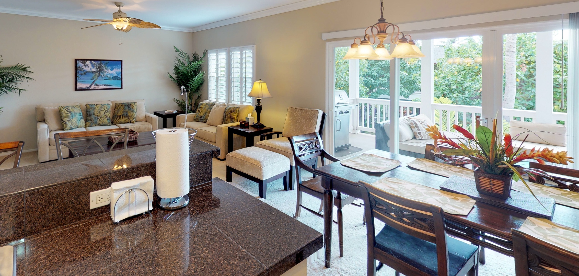 Kapolei Vacation Rentals, Coconut Plantation 1194-3 - Let the island breezes in through this seamless living space.