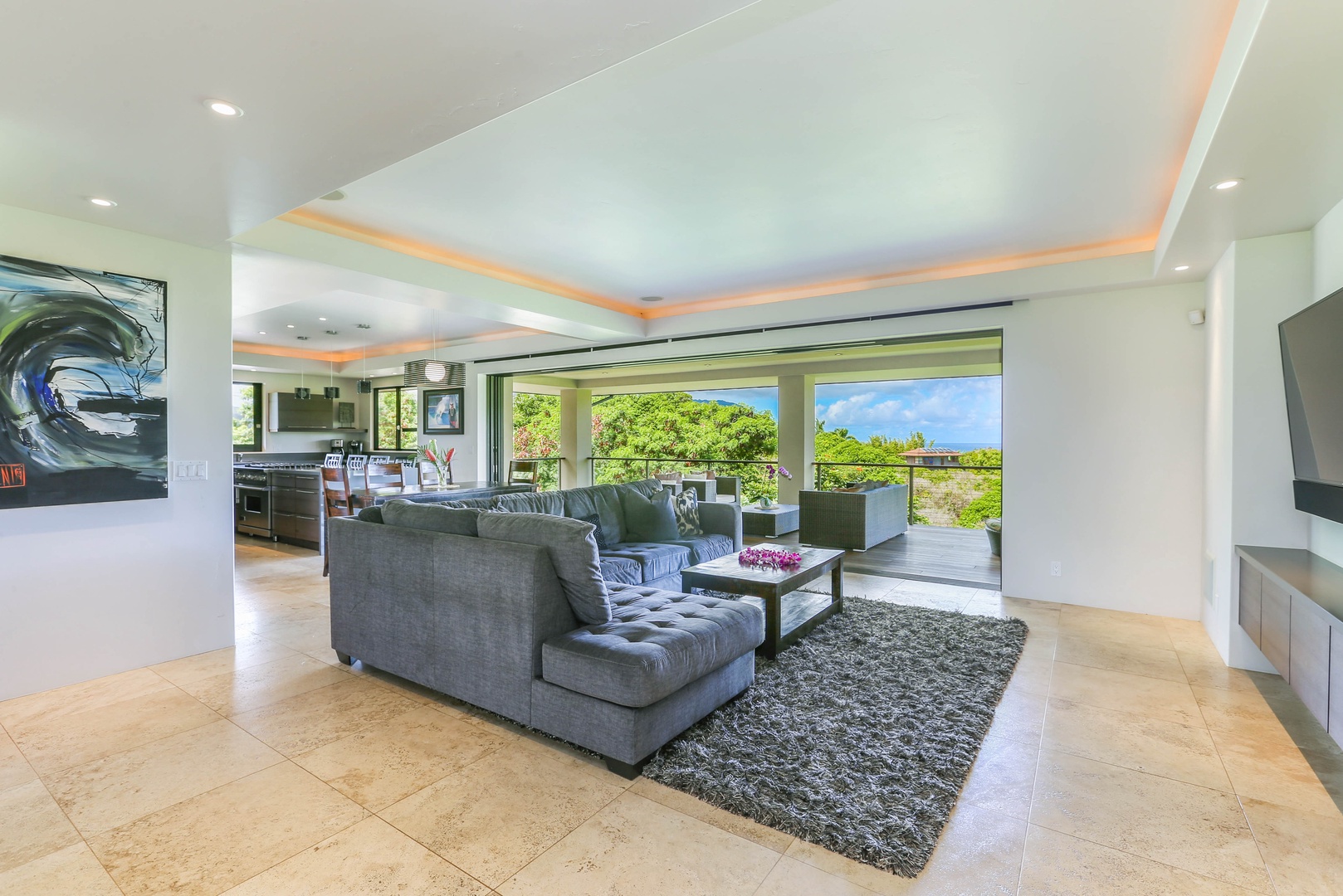 Princeville Vacation Rentals, Laulea Kailani Villa (KAUAI) - Enjoy the beautiful views from the comfort of the couch