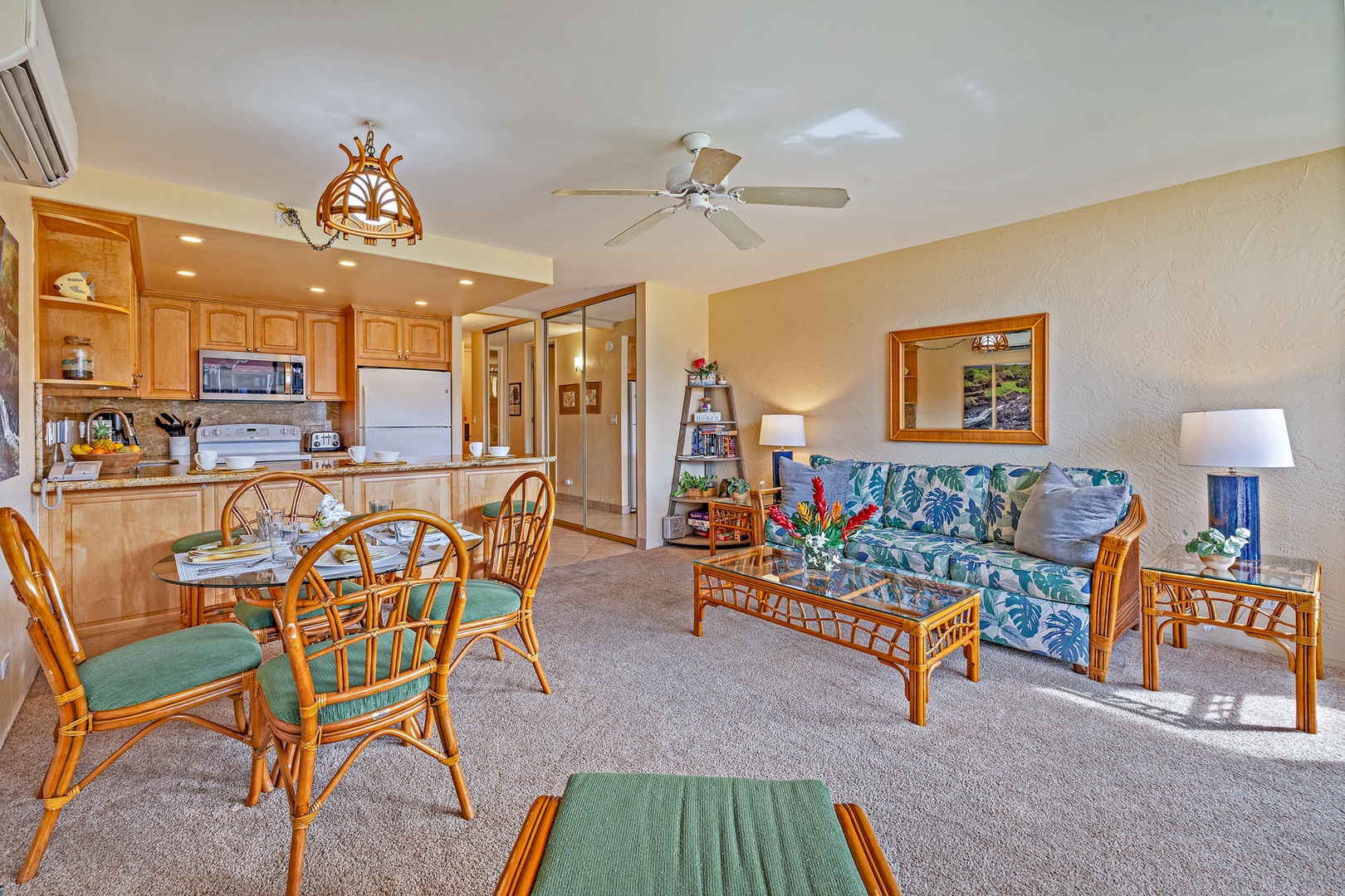 Lahaina Vacation Rentals, Papakea G-306 - The open living area is perfect for relaxing, with comfortable seating and a direct connection to the kitchen.