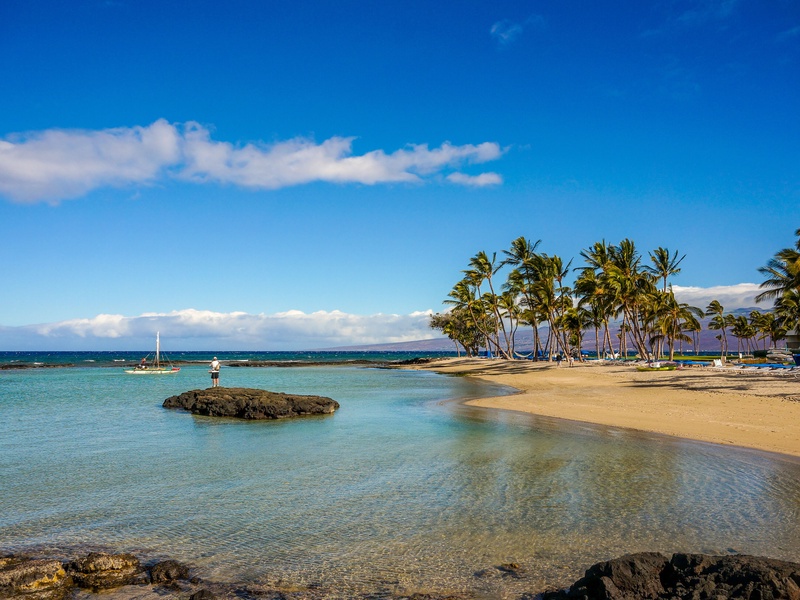 Kamuela Vacation Rentals, House of the Turtle at Champion Ridge, Mauna Lani (CR 18) - The sheltered cove in front of teh Mauna Lani Auberge Resort is yours to enjoy.