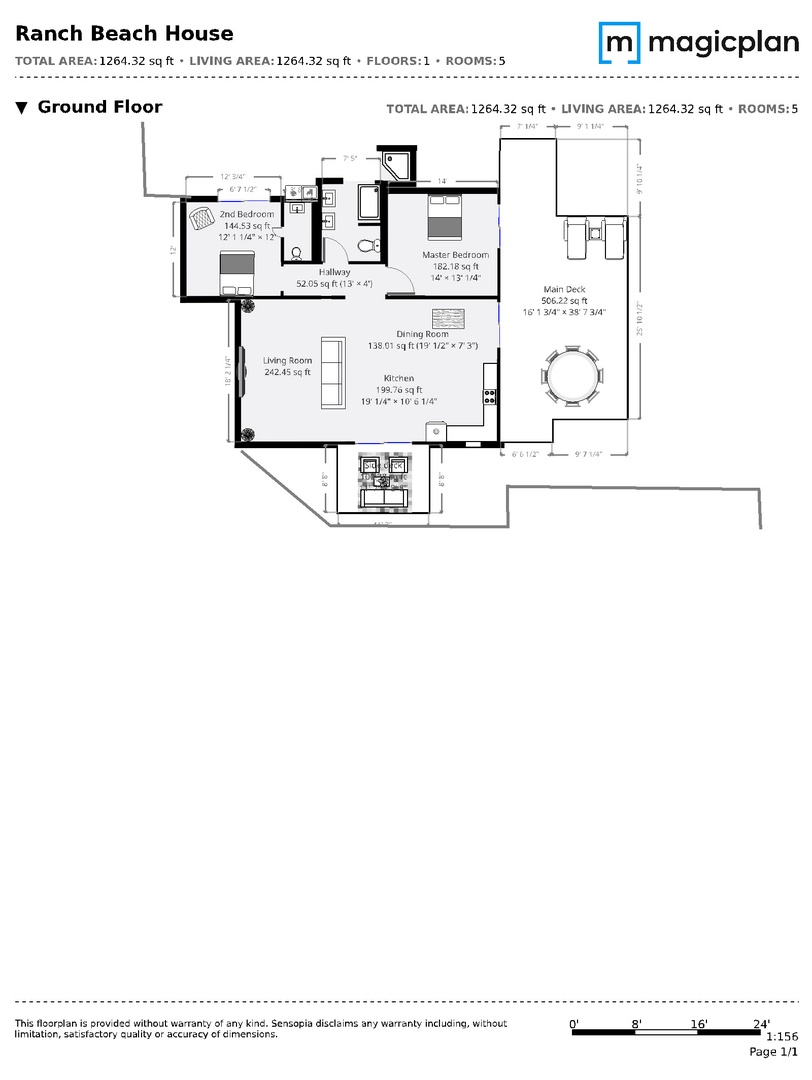 Kailua Vacation Rentals, Ranch Beach House - Ranch Beach House Floorplan