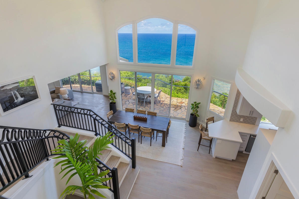 Princeville Vacation Rentals, Honu Awa - Looking into the Living Area from Upstairs