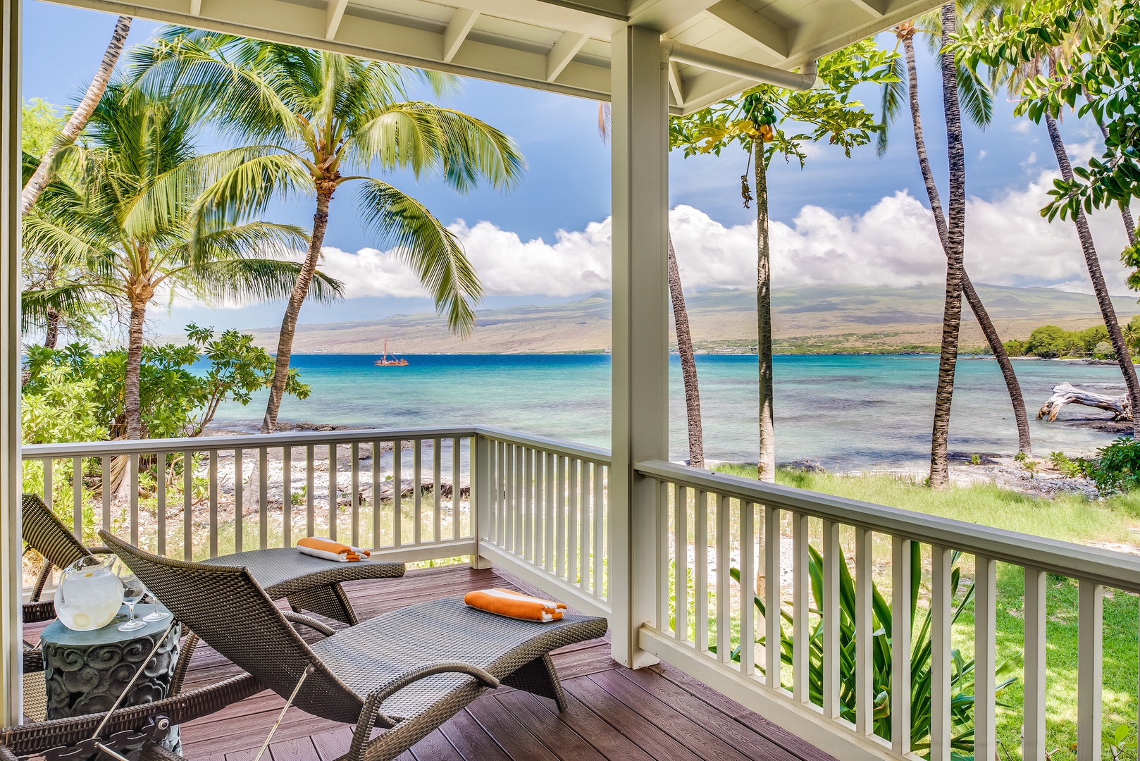 Kamuela Vacation Rentals, 4BD Estate Home at Puako Bay (74) - Amazing Ocean and Kohala Mountain Views From the Primary Bedroom Lanai.