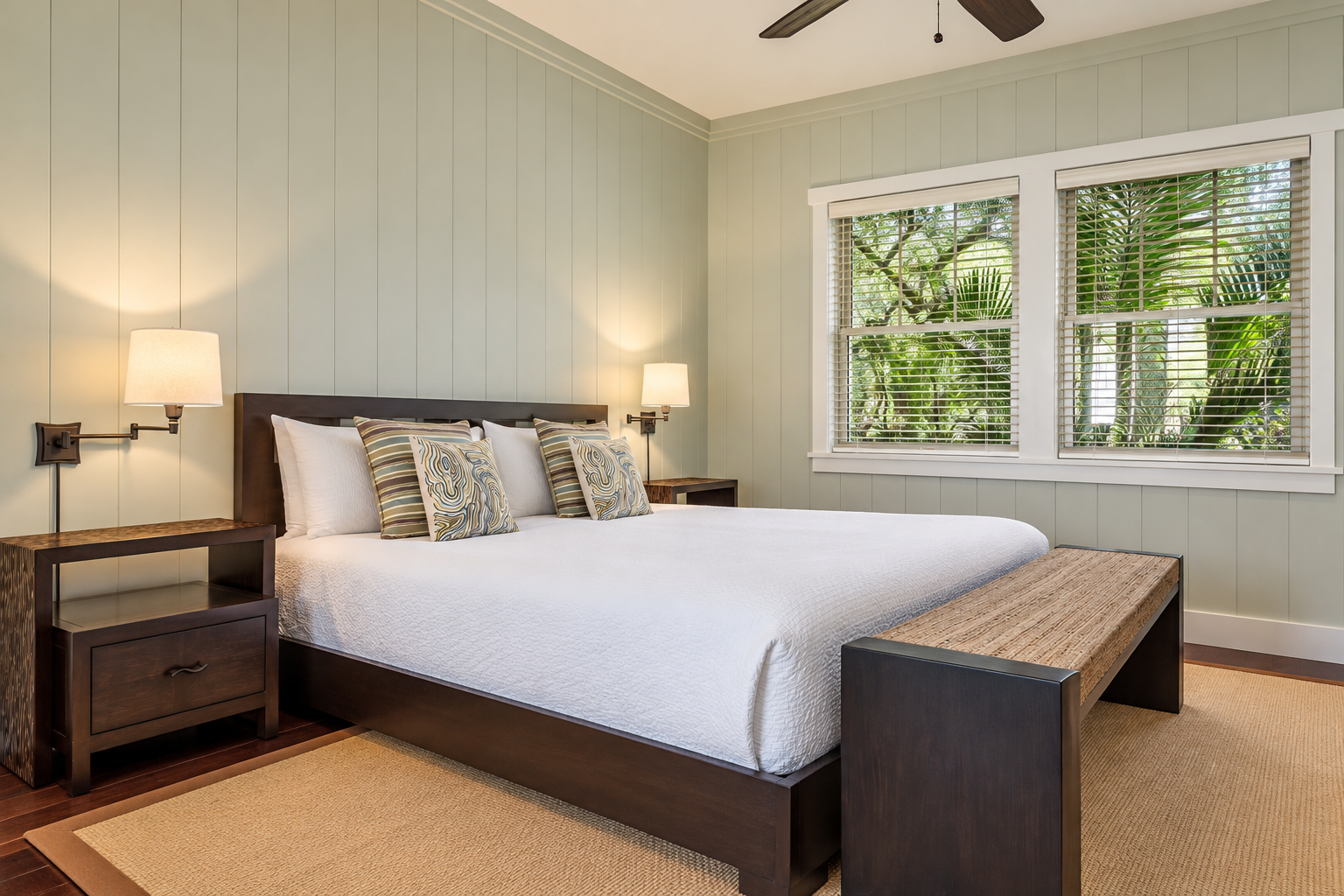 Kamuela Vacation Rentals, 4BD Estate Home at Puako Bay (74) - The Guest Suite (Bedroom #2) features a king bed, a quiet, leafy view to wake up to, and direct access to the main lanai just outside.