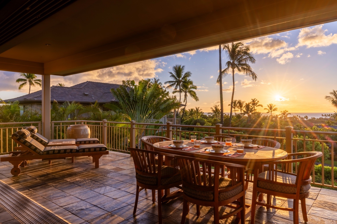 Kailua Kona Vacation Rentals, 3BD Ke Alaula Villa (210A) at Four Seasons Resort at Hualalai - Stunning year round sunsets from the ocean view lanai of this spectacular villa.